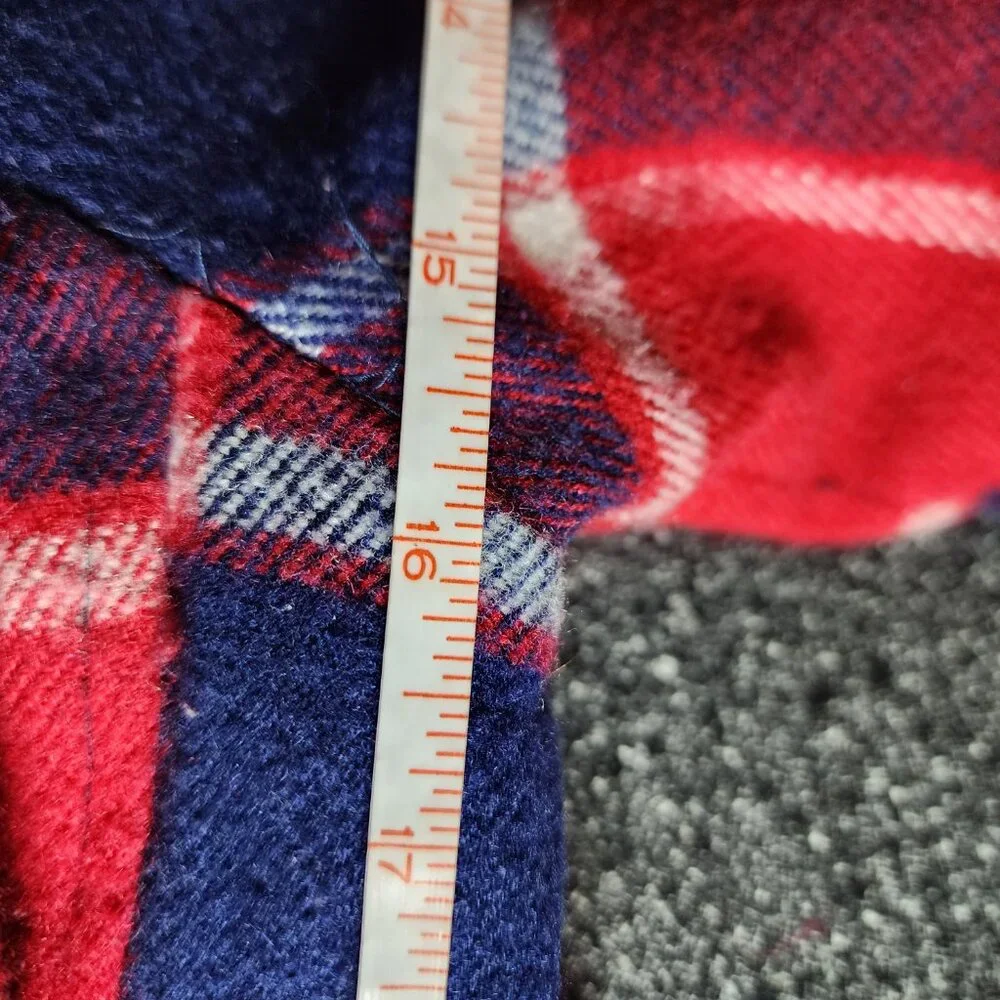 Justice Girl's Size 10 Red And Blue Plaid Fur Hooded Jacket Toggles Fall/winter